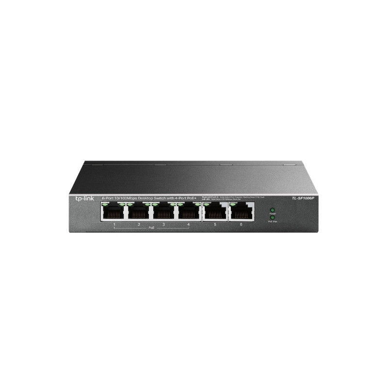 tplink Switch de bureau 6 ports 10/100 Mbps avec 4 ports PoE+ - Vue 1