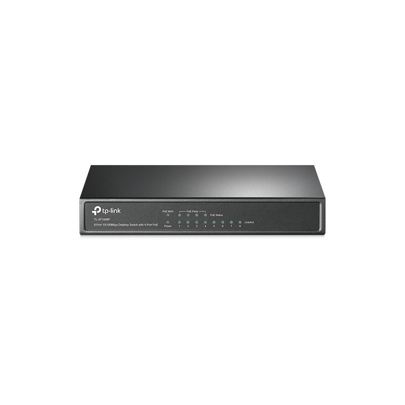 tplink Switch de bureau 8 ports 10/100 Mbps - 4 ports PoE - Vue 1