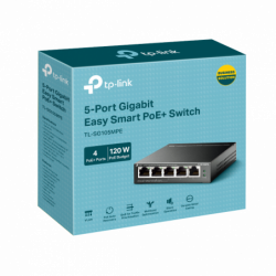 tplink Easy Smart Switch 5 ports Gigabitavec 4 ports PoE+ - Vue 3