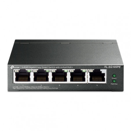 tplink Switch Easy Smart 5 ports Gigabit avec 4 ports PoE+ - Vue 1
