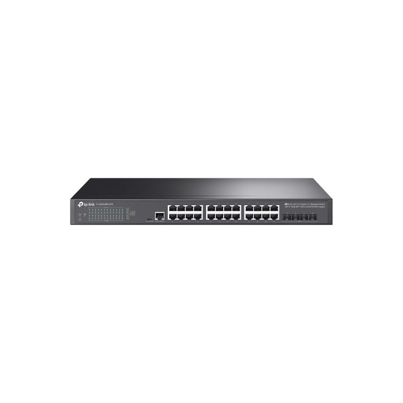 Omada Switch administrable L2+ 24 ports Gigabit avec 4x slots SFP+ 10GE SFP+ et alimentation UPS - Vue 1