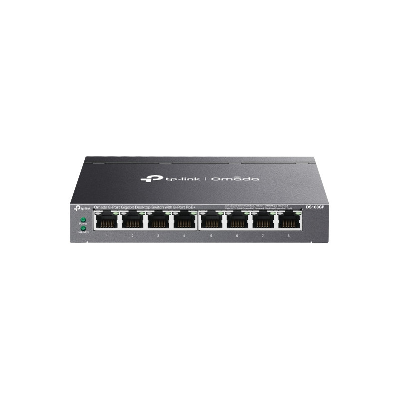Omada Switch de bureau Omada 8 ports Gigabit non administrable avec 8 ports PoE+ - Vue 1