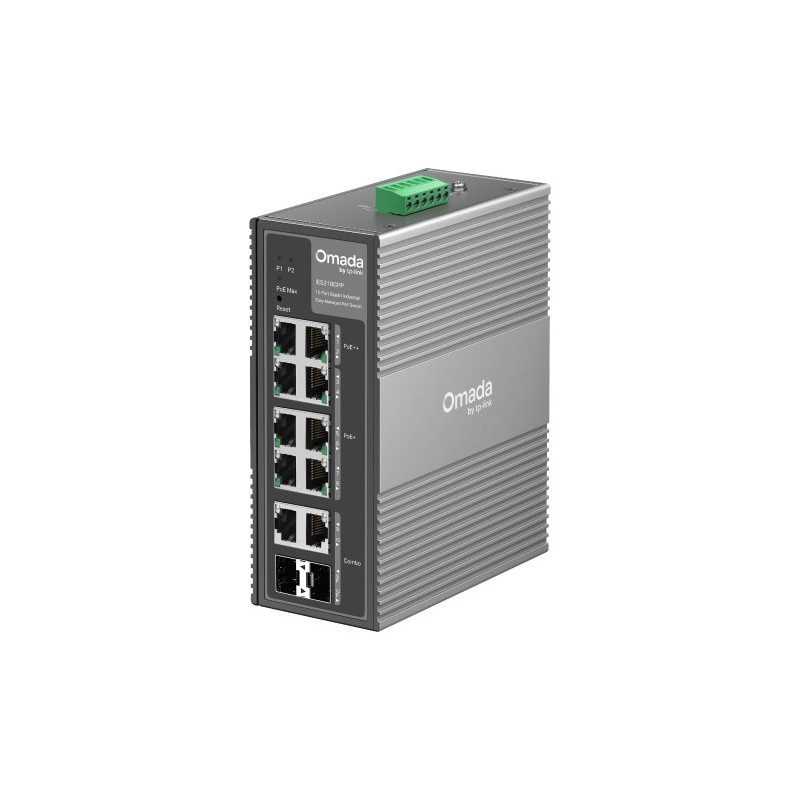 Omada Switch industriel Gigabit Omada 10 ports facile à gérer avec 6 ports PoE+ et 2 ports PoE++ - Vue 1