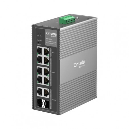 Omada Switch industriel Gigabit Omada 10 ports facile à gérer avec 6 ports PoE+ et 2 ports PoE++ - Vue 1