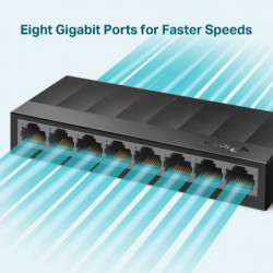 tplink Switch de bureau 8 ports Gigabit - 10/100/1000 Mbps - Vue 3