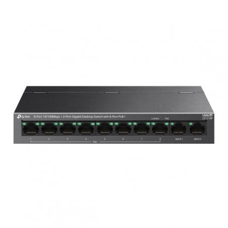 tplink Switch de bureau 8 ports 10/100Mbps + 2 ports Gigabit avec 8 ports PoE+ - Vue 1